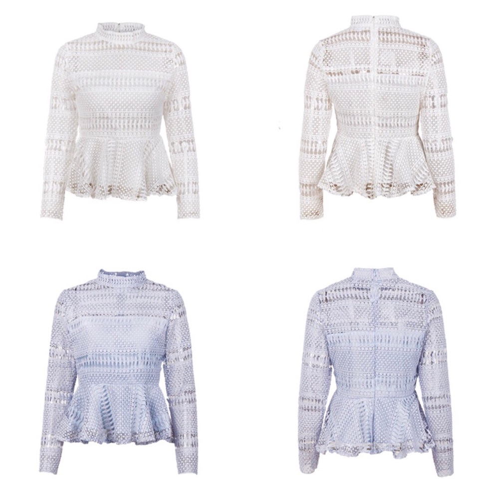 ‼️PRICE FIRM LAST CALL Intricate Lace Peplum Top - Picture 5 of 7